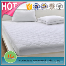 High Quality White 100% Cotton Fabric Fitted Quilted Mattress Pad For Hotel And Home